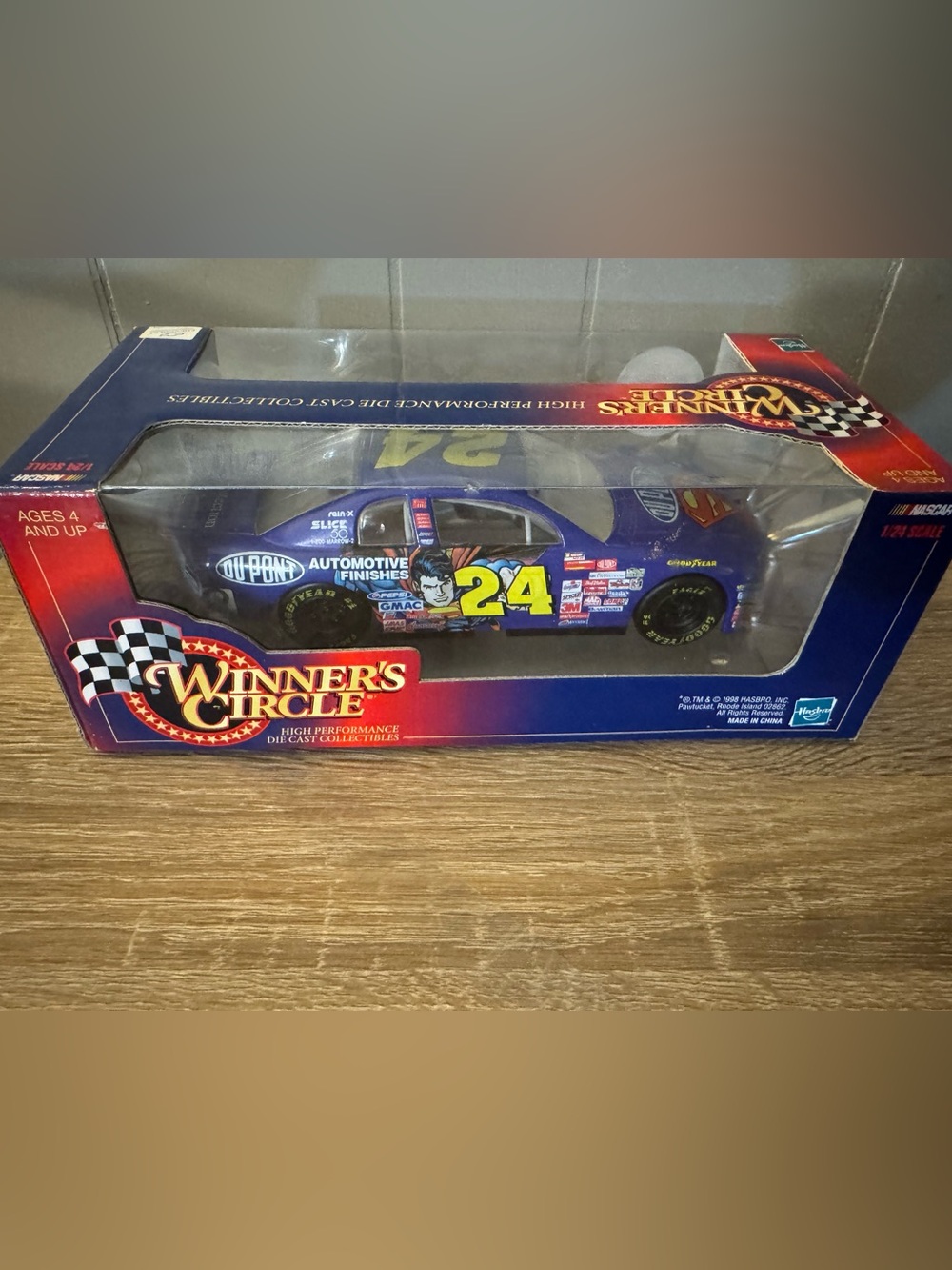 Hasbro Blue and Yellow Winner's Circle #24 Die-Cast Race Car